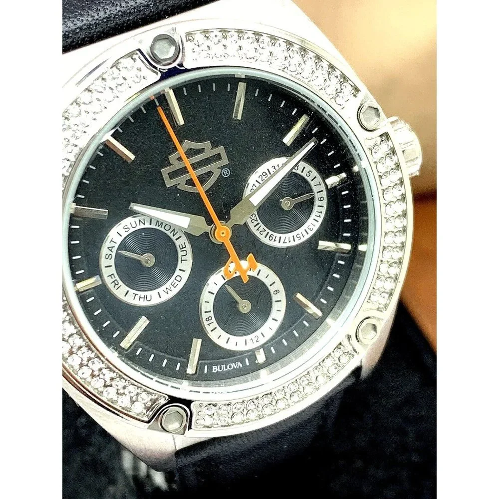 Bulova Silver and Black Women's Watch - Picture 1 of 14